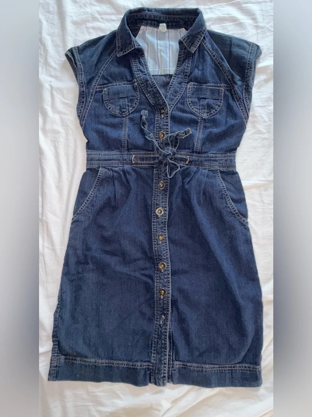 Maeve by Anthropologie Button-Up Denim Shirt Dress